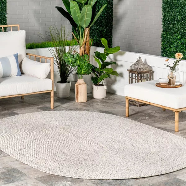 Wynn Braided Indoor/Outdoor Area Rug 5'x8' Oval