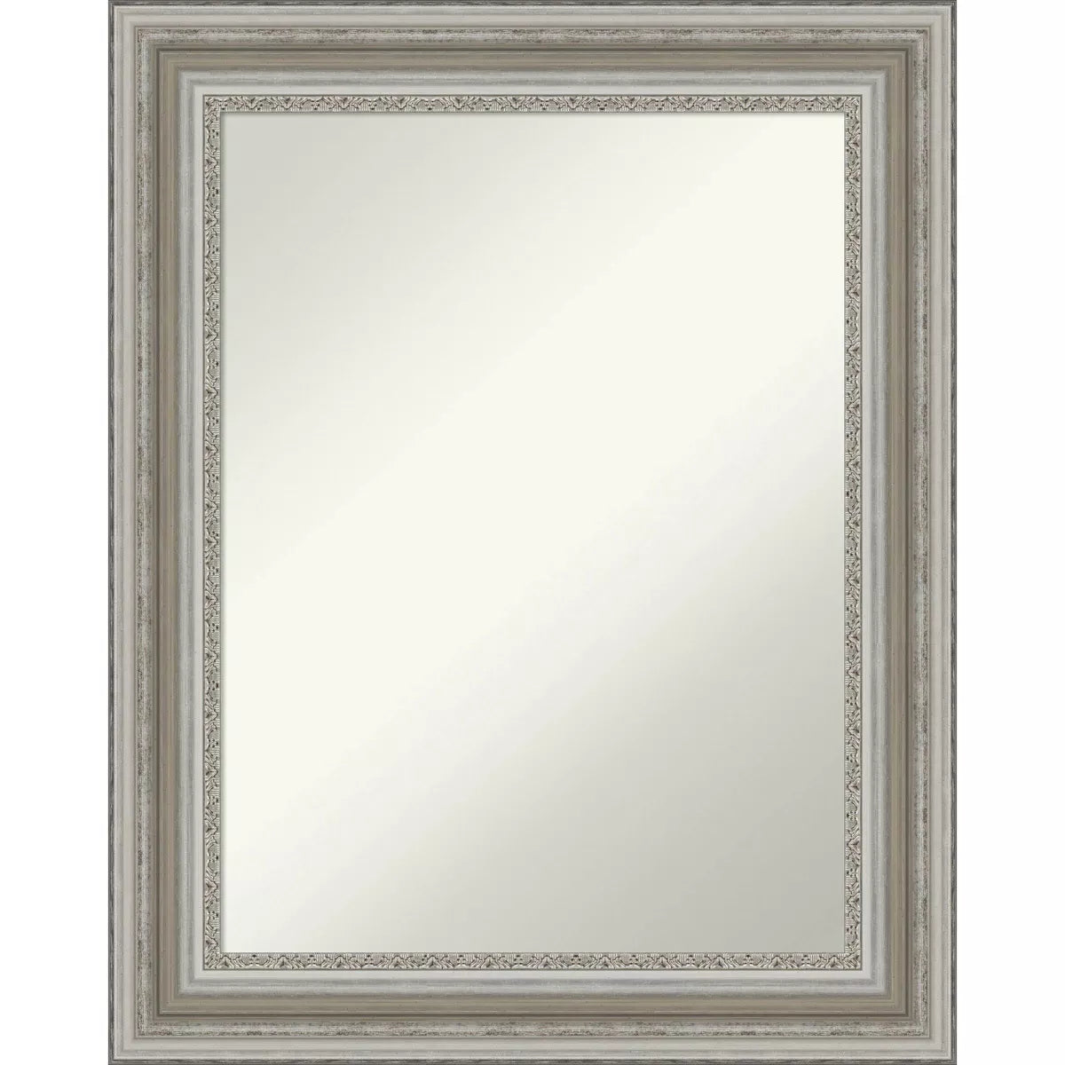 24" x 30" Non-Beveled Parlor Bathroom Wall Mirror Silver - Amanti Art: SHOWROOM ITEM