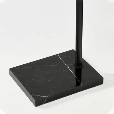 Logan Mid-Century Marble Base Arc Floor Lamp Matte Black