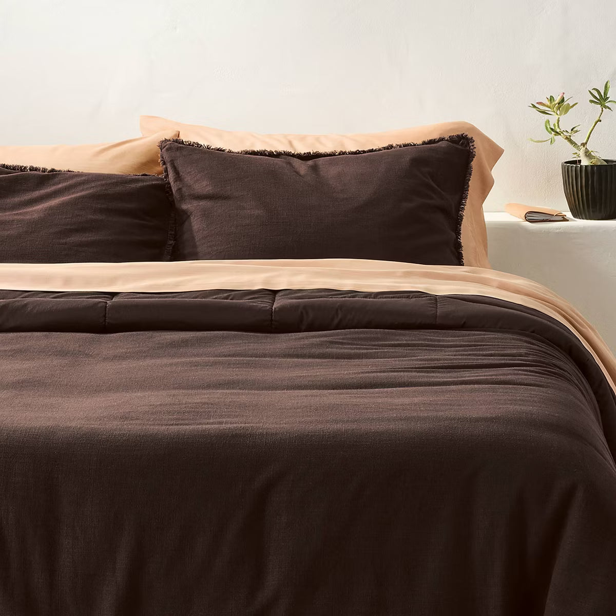 Heavyweight Linen Blend Comforter and Sham Set - Full/Queen