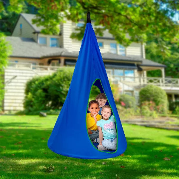 Blue Kids Nest Swing - Tree Tent Sensory Swing for Kids Indoor Outdoor Use