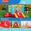 Bouncemania Inflatable Mega Bouncer with 50 Piece Play Balls, 11 Bounce Stakes, Storage Bag, Blower, and Repair Kit, Multicolor