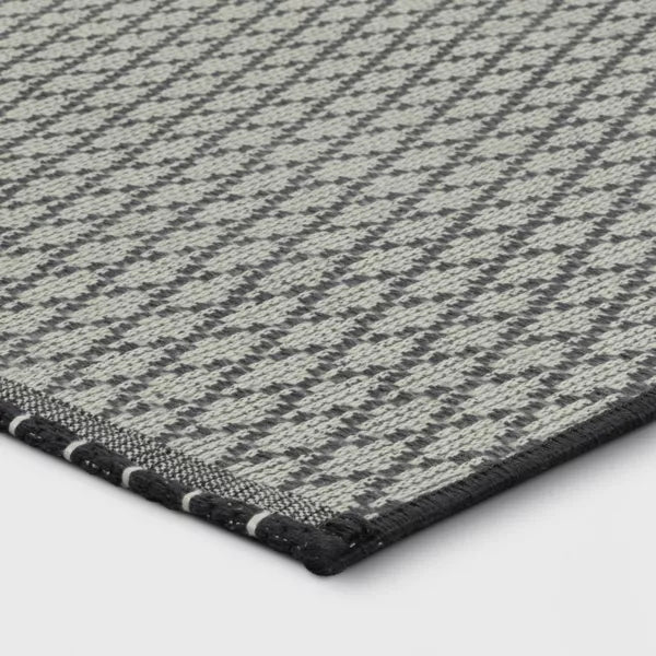 Small Diamond Area Rug Charcoal Gray 4'x5'6"