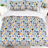 5 Piece Polyester Duvet Cover with 2 Pillowcases Fitted Sheet Flat Sheet Cartoon Series Pattern Kids Bedding Set,  Full