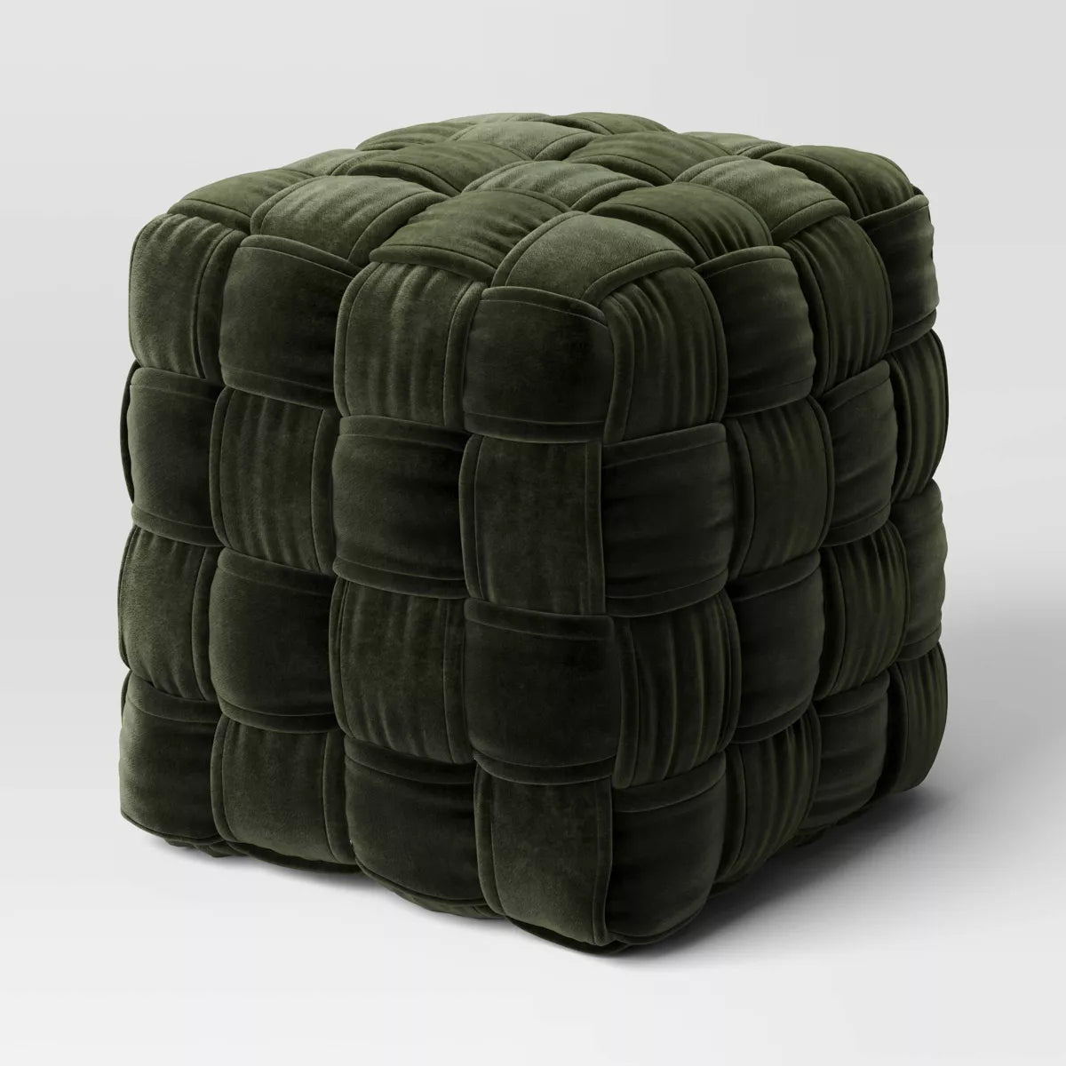 Square Woven Pouf Ottoman SHOWROOM ONLY ITEM