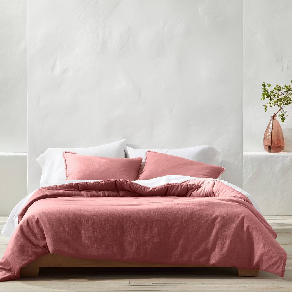 Heavyweight Linen Blend Comforter & Sham Set King