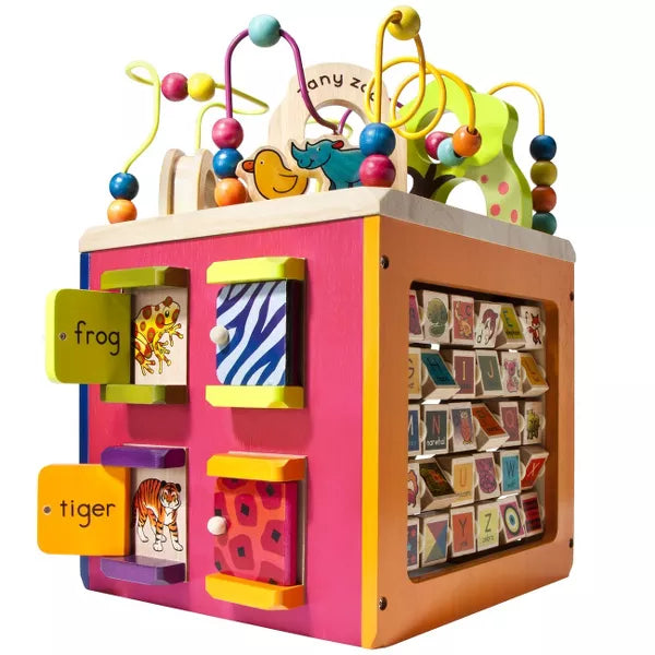 Wooden Activity Cube - Zany Zoo