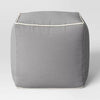 Color Block with Contrast Piping Pouf