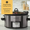 Cook & Carry Programmable Easy-Clean Slow Cooker Stainless Steel: 3 Settings, Dishwasher-Safe Parts