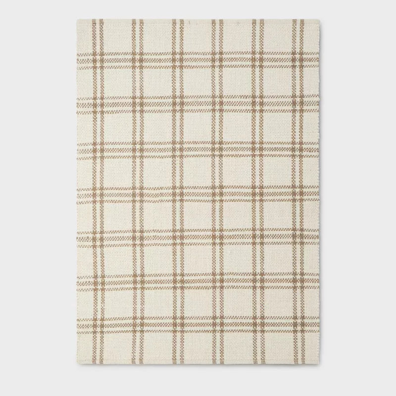 Cottonwood Handwoven Plaid Wool/Cotton Area Rug - 7'x10'