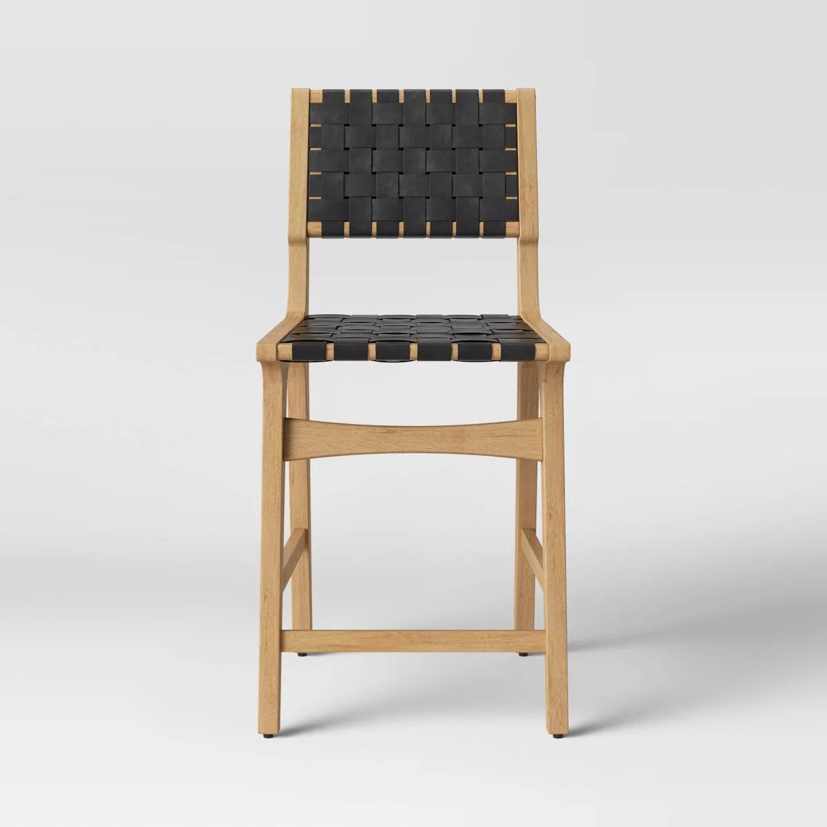 Ceylon Woven Counter Height Barstool Black/Natural - Threshold SHOWROOM ITEM