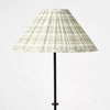 Metal Floor Lamp with Green Pleated Plaid Shade - ETL Listed