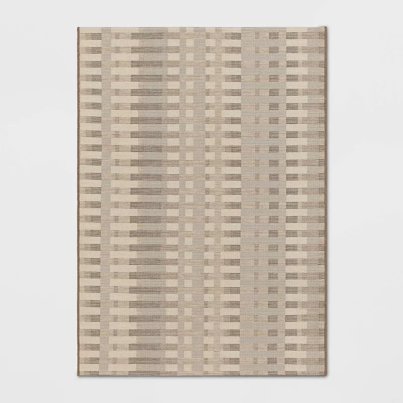 Beachside Grid Outdoor Rug Naturals