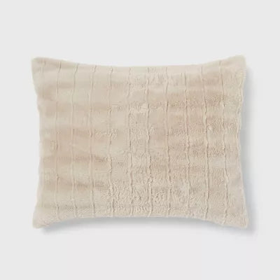 Luxe Sculpted Faux Fur Comforter and Sham Set - Full/Queen