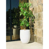 Wide Lightweight Concrete Outdoor Bowl Decorative Planter Pure White: Modern Design, Ecofriendly Materials