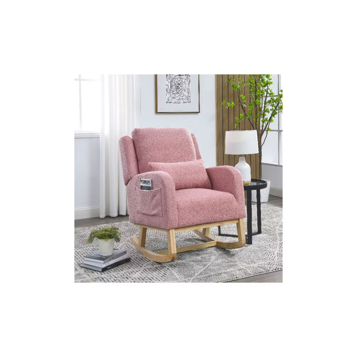 27.5" Rocking Upholstered Nursery Glider - Pink SHOWROOM ITEM