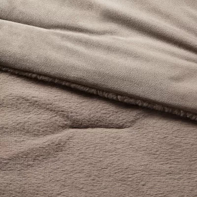 3pc Luxe Faux Fur Comforter and Sham Set - King