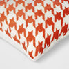 Printed plush Houndstooth Square Throw Pillow with Faux Shearling Reverse