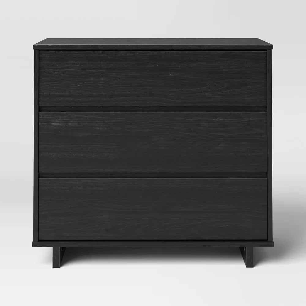 Modern 3 Drawer Dresser Black – Salvage & Co Indy