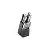 14pc Stainless Steel Knife Block Set: Kitchen Knife Set with Block, Serrated Blades, Hand Wash, Silver
