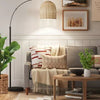 Addison Arc Floor Lamp with Natural Rattan Shade