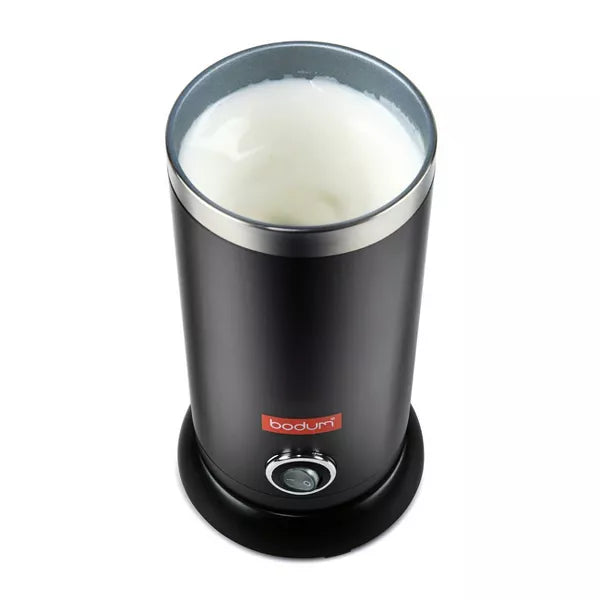 Bistro Electric Milk Frother Black: Stainless Steel Coffee Frother & Milk Steamer, Hand Wash