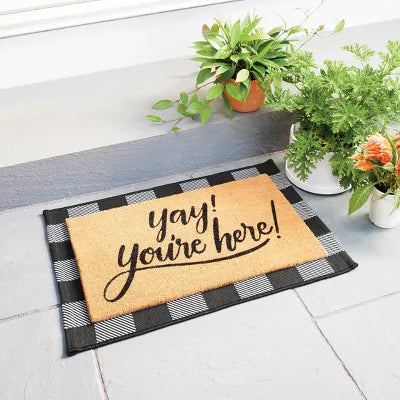 Washable Reversible Scatter Indoor/Outdoor Accent Rug Black/White - Check Pattern, Flat Pile, Machine Washable 2'x3'