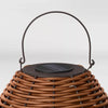 Resin Wicker Woven LED Outdoor Lantern Dark Brown