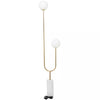2-Light Marble Orb Floor Lamp with Marble Base