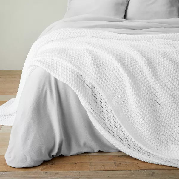 Chunky Knit Bed Blanket - Queen