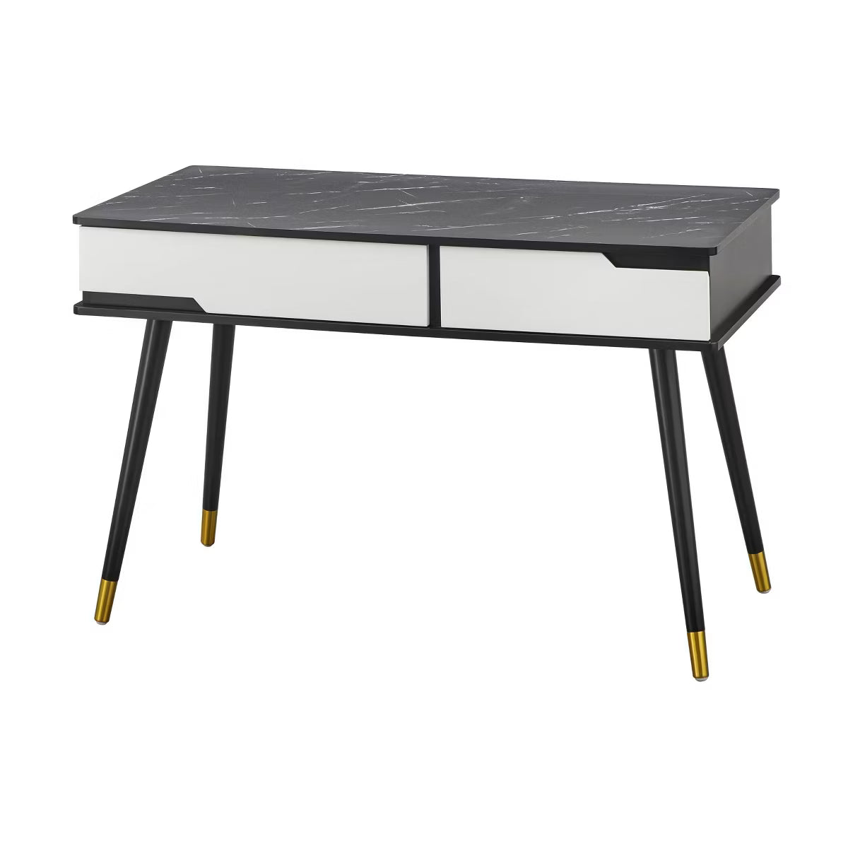 2 Drawer Mid-Century Modern Desk - Black SHOWROOM ITEM