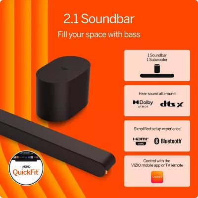 2.1 Soundbar Wireless Subwoofer with Dolby Atmos and DTS:X