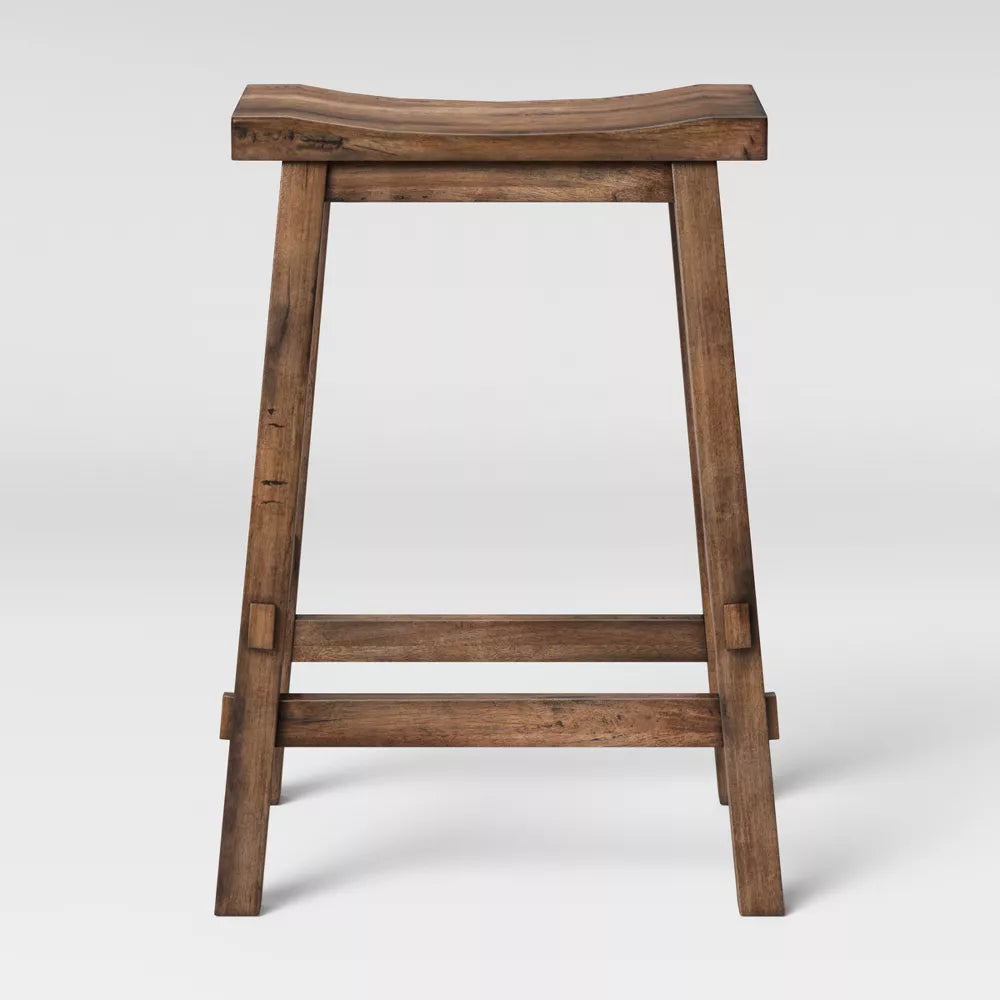 Halifax Farmhouse Wood Counter Height Barstool