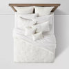 8pc Tufted Broken Stripe Comforter Bedding Set White - Queen