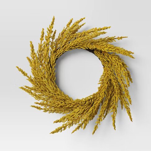 Goldenrod Artificial Fall Wreath Yellow