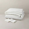 Alternating Pinstripe Comforter & Sham Set Gray/Cream - King