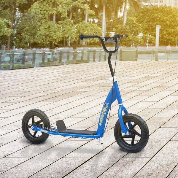 Kick Scooter for Kids Big Wheel Kids Scooter with Adjustable Height Handlebar, Non-slip Footplate, Rear Brake