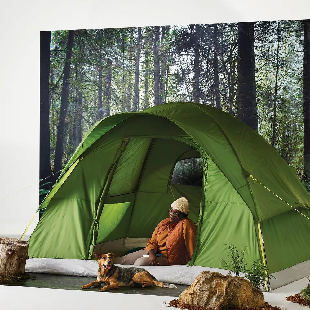 6 Person Dome Family Tent Green