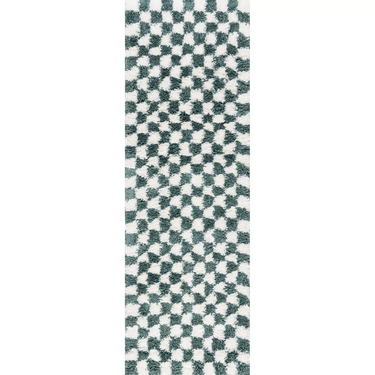 Adelaide Mid-Century Checkered Shag Indoor Area Rug 2'8"x8'