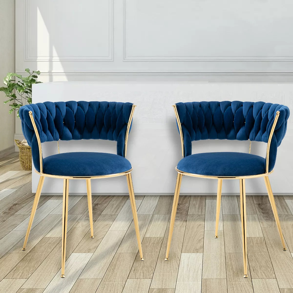 Set of 2 Modern Velvet Upholstered Accent Chair with Tufted Backrest-ModernLuxe SHOWROOM ONLY ITEM