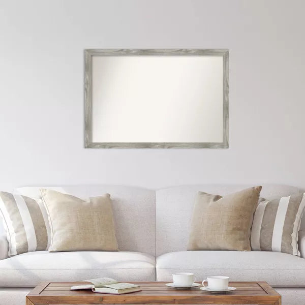 Non-Beveled Dove Gray Wash Square Wall Mirror