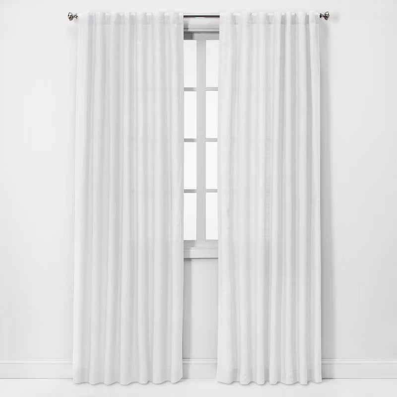 1pc Light Filtering Linen Window Curtain Panel