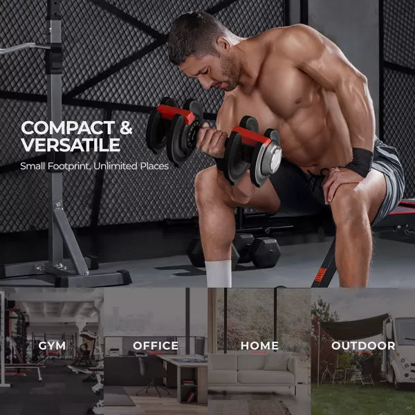 1-Piece Quick-adjust Dumbbell for Home Gym