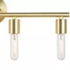 4-Light Satin Mid-Century Vanity Wall Light Sconce Brass: Includes LED Bulbs, ETL Listed