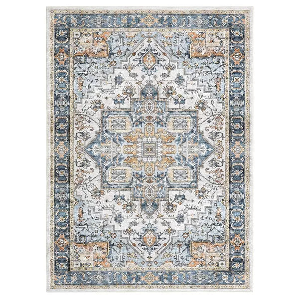 9'x12' Washable Area Rug, Ultra-Thin Vintage Rug Printed Carpet