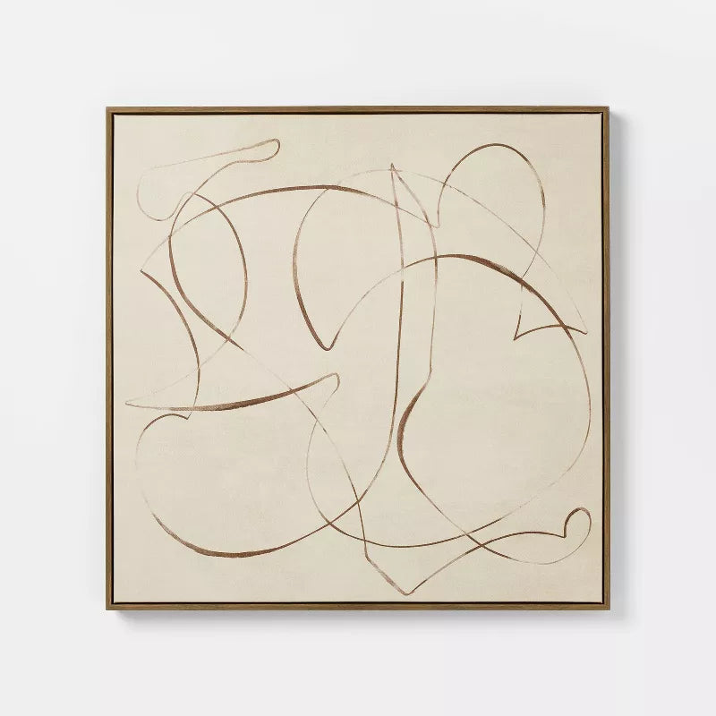 30"x30" Line Abstract Framed Canvas Wall Art - Threshold™ designed with Studio McGee SHOWROOM ITEM