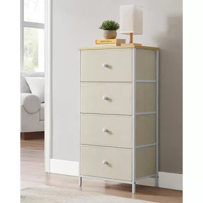 Bedroom, Fabric Dresser with 4 Metal Frame