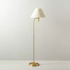 Pleated Shade Metal Floor Lamp Cream/Brass - Curved Brass Body, Empire Shade