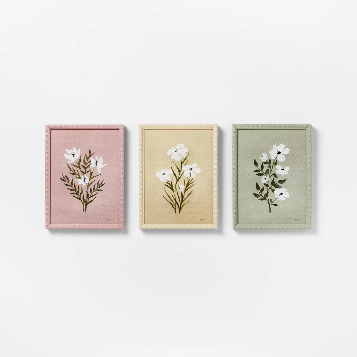 (Set of 3) 12"x16" Flower Framed Arts Showroom Item
