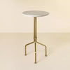 Marble and Brass Accent Side Drink Table